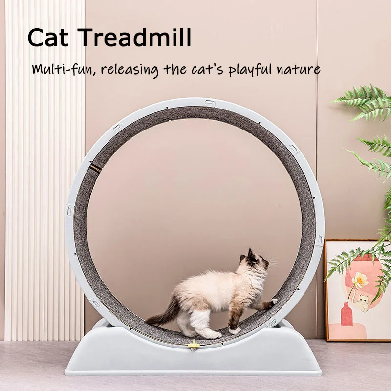 Cat Running Wheel Exercise Treadmill - サイレント猫トレッドミルランニングホイール大型ペット用品アンチピンチフットエクササイズフィットネスローラー猫クライミングフレーム犬のおもちゃ