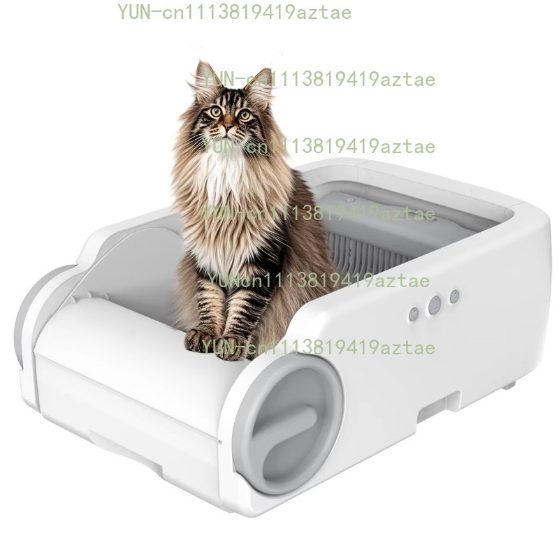 Smart Cat Litter Box Wifi App Control - スマートなステンレス製猫用トイレ。Wi-Fiアプリで操作可能。自動で清掃される。