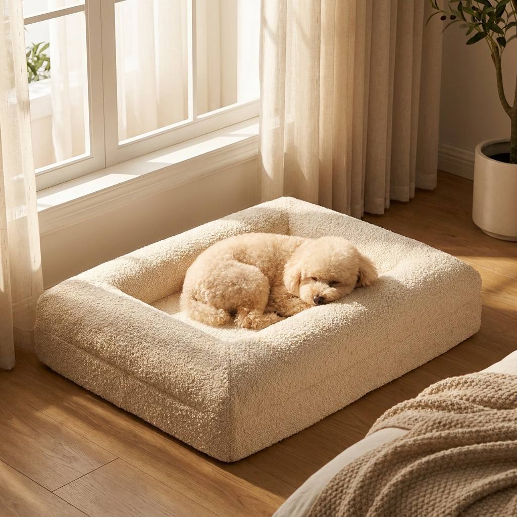 Orthopedic Memory Foam Dog Bed Washable - 高密度メモリーフォーム、防汚性、整形外科的関節緩和、取り外し可能、洗濯可能、滑り止め、室内用犬用ベッド
