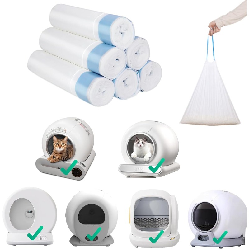 Self Cleaning Cat Litter Box Automatic - 5/10ロール ペット用うんち袋 Tonepie自動猫トイレ用ペットゴミセルフクリーニング猫トイレ排泄物袋 超強力15L