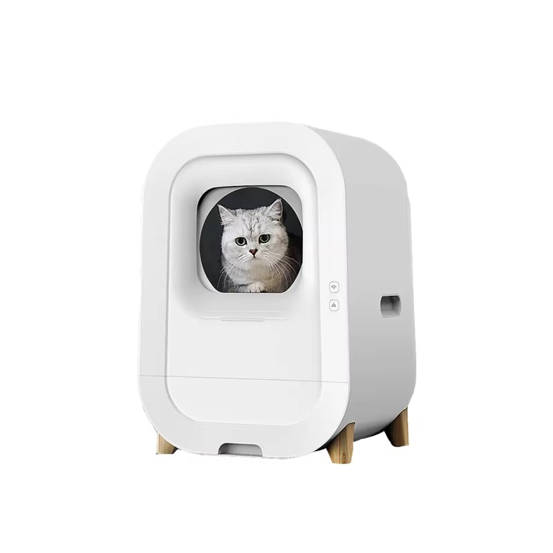 Smart Cat Litter Box Wifi App Control - 自動清掃機能付き、APPとWi-Fiで操作可能な、大型猫用のスマートトイレ。完全密閉式で、猫が安心して使える。