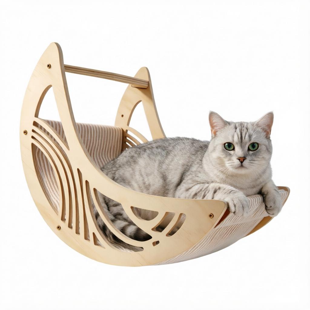Cat Wall Climbing Shelves Hammock Wooden - 猫用壁掛け家具ハンモック、クライミングステップ、壁掛け棚、ムーンベッド、大型猫と子猫のためのモダンデザイン