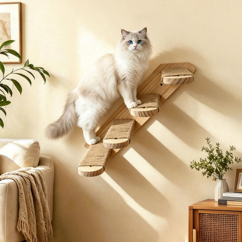 Cat Wall Climbing Shelves Hammock Wooden - 猫用ツリー、壁掛け式棚、爪とぎ、猫用ジャンプ台、猫用ハンモック、ロープラダー、猫用クライミングフレーム、木製家具