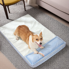 Orthopedic Memory Foam Dog Bed Washable - 夏用冷却整形外科犬用ベッドマットレス、枕付きメモリーフォーム、防水、通気性、洗濯可能、快適な子犬用寝具