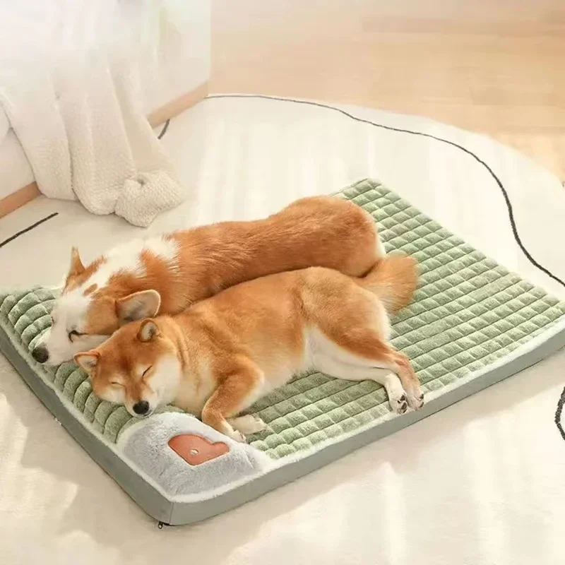 Orthopedic Memory Foam Dog Bed Washable - 洗濯機で洗える犬用ベッド取り外し可能な整形外科子犬クッション冬低反発犬枕小型中大型犬と猫用