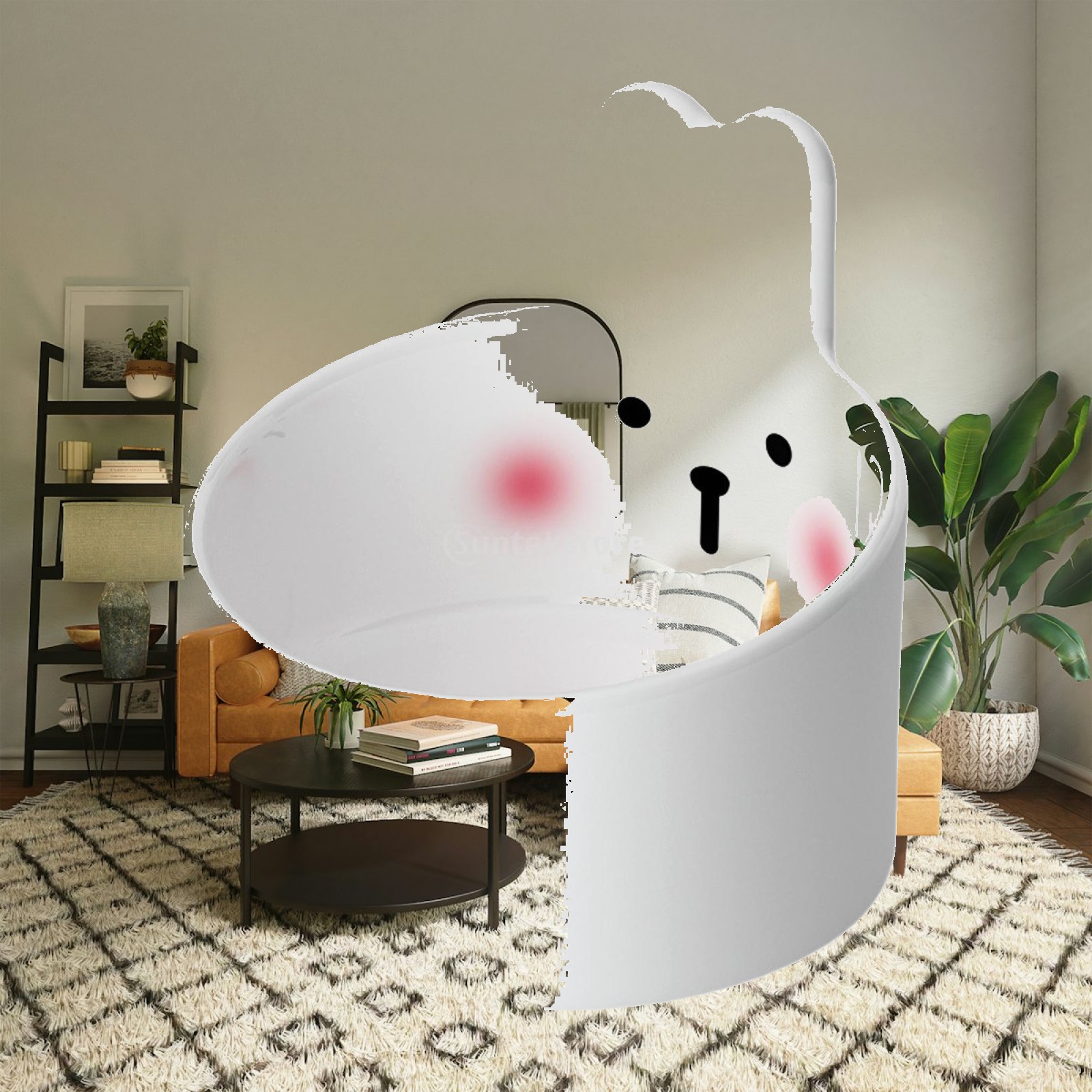 Elevated Ceramic Cat Bowls Tilted Food - 傾斜のあるセラミック製猫用ボウル、赤み模様、転倒防止ペットフード皿（子猫用）