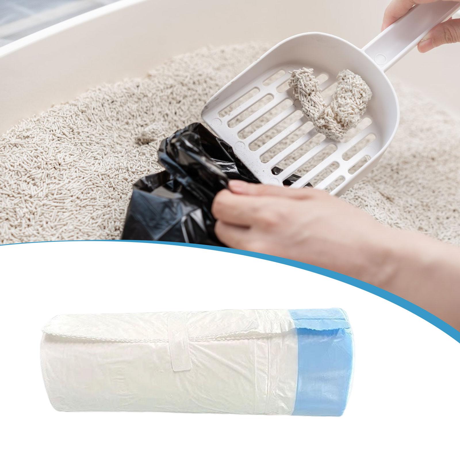 Automatic Litter Box Waste Bag Liner - プラスチック製猫用トイレライナー、自動猫用トイレ用頑丈なゴミ袋、引き紐付きで清掃が簡単、家庭用