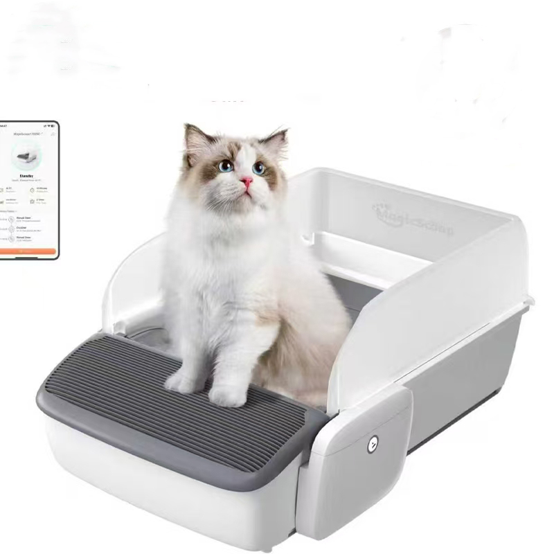 Self Cleaning Cat Litter Box Automatic - ハンズフリー自動清掃猫トイレ セルフクリーニング猫トイレ 猫砂箱 オープン型半密閉型猫トイレ