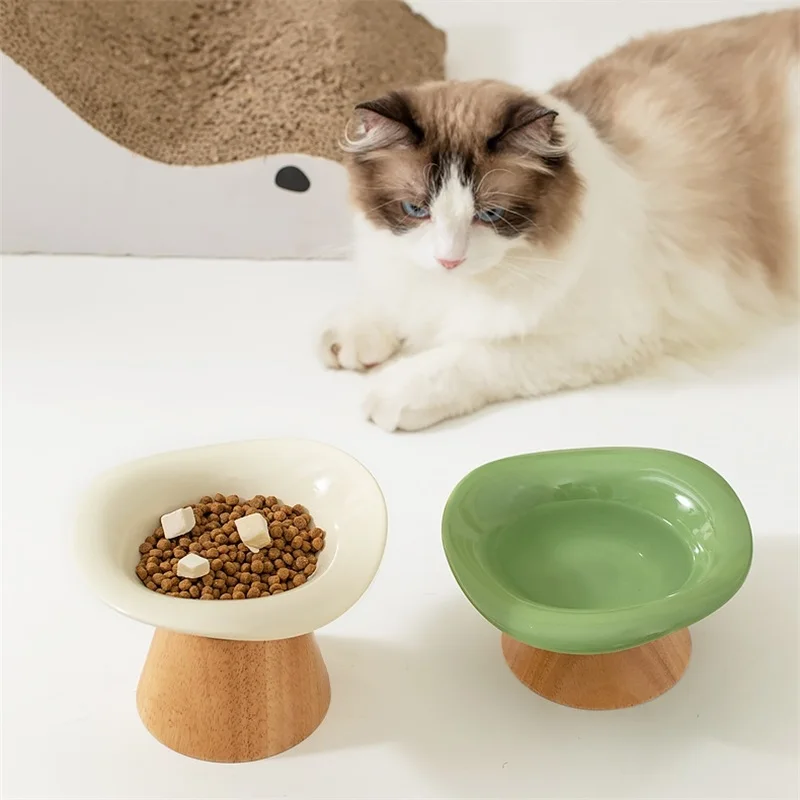クリエイティブなデザインのセラミック製猫用食器。取り外し可能 - Elevated Ceramic Cat Bowls Tilted Food のレビューと価格