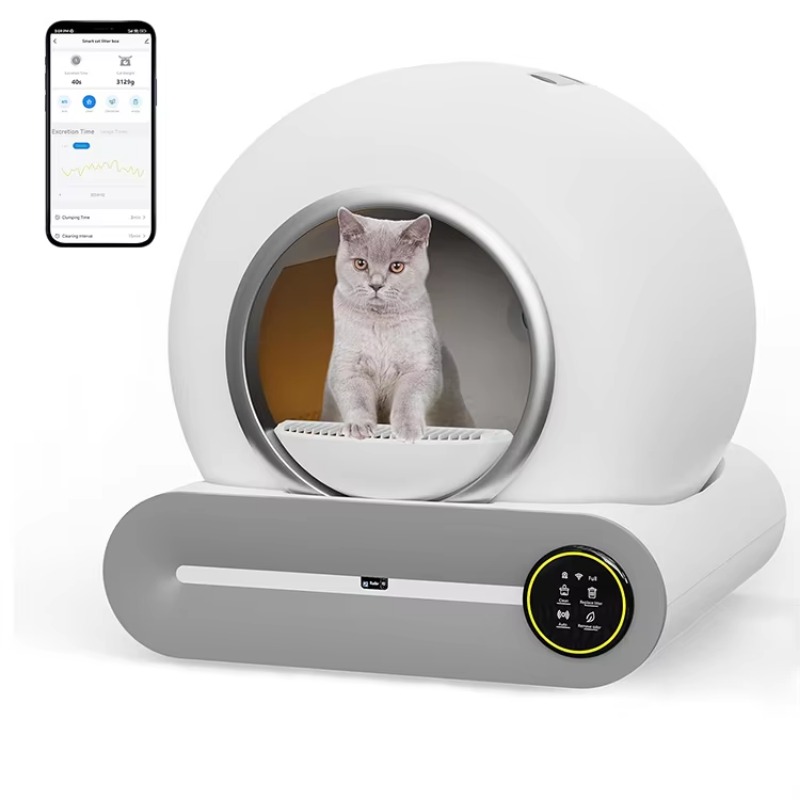 新型ファッションデザイン低騒音アプリWifiタッチコントロー - Smart Cat Litter Box Wifi App Control のレビューと価格