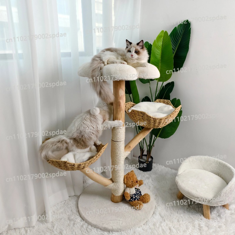 モダンな室内用キャットタワー、サイザル麻の爪とぎ、ぬいぐるみ - Cat Scratching Post Sisal Tree Tower のレビューと価格