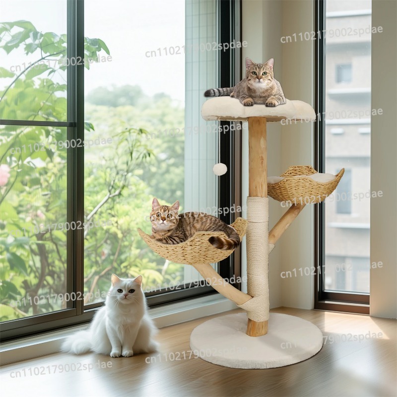 モダンな室内用キャットタワー、サイザル麻の爪とぎ、ぬいぐるみ - Cat Scratching Post Sisal Tree Tower のレビューと価格