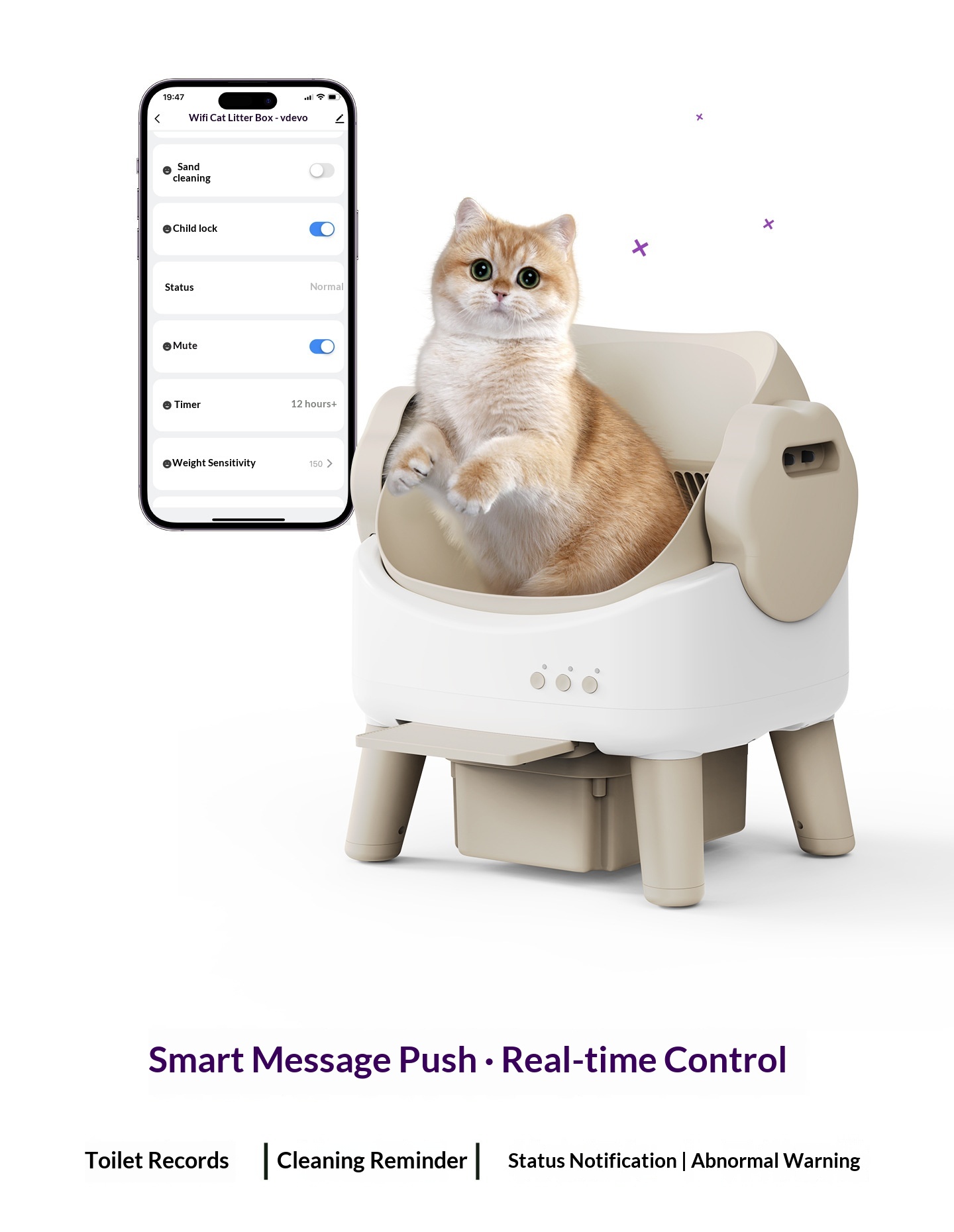 健康状態をモニタリングできるスマート自動猫用トイレ。Wi-F - Smart Cat Litter Box Wifi App Control のレビューと価格