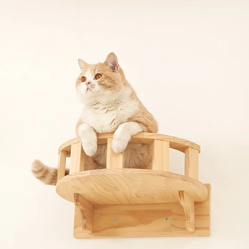 壁掛けキャットシェルフ 木製キャットルーム キャットクライミ - Cat Wall Climbing Shelves Hammock Wooden のレビューと価格