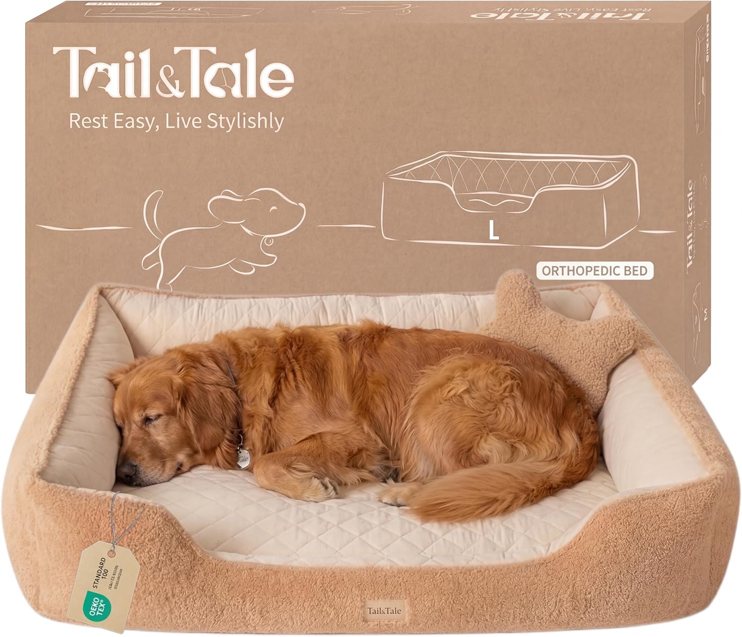 大型犬用冷却整形外科犬用ベッド、メモリーフォーム、洗濯可能な - Orthopedic Memory Foam Dog Bed Washable のレビューと価格