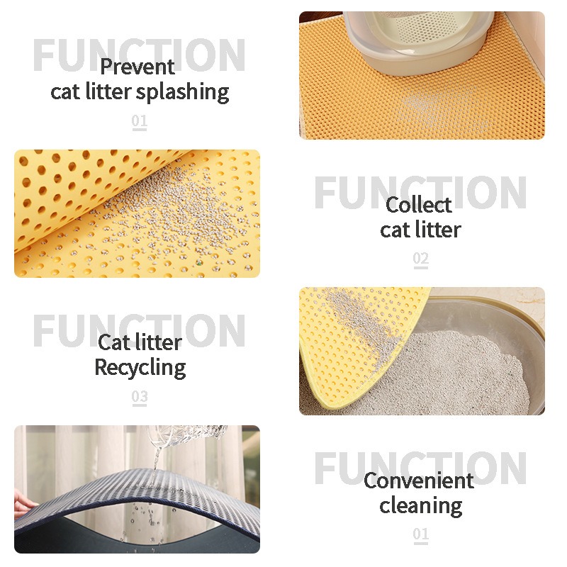 大型二層EVA猫砂キャッチャー 防水・防溢キティリッターマッ - Cat Litter Mat Double Layer Waterproof のレビューと価格