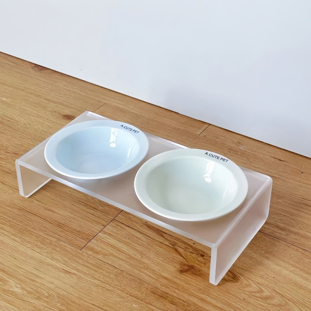 セラミック製高さのある猫用ボウル、単色アクリル製ボウルラック - Elevated Ceramic Cat Bowls Tilted Food のレビューと価格