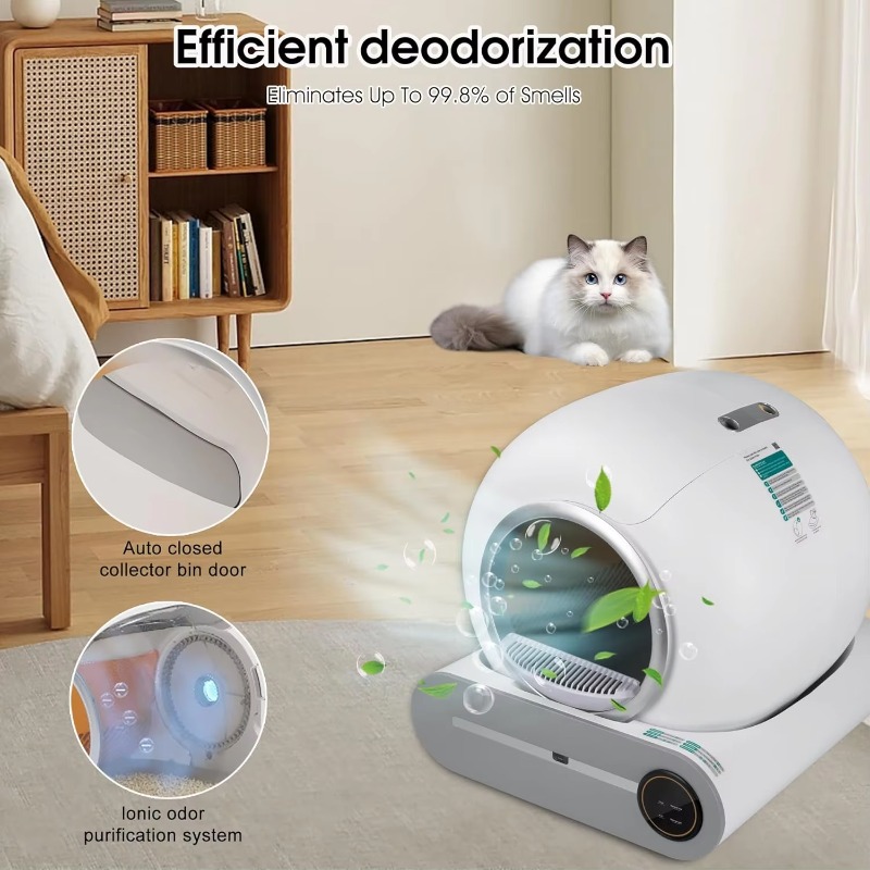 スマートセルフクリーニング猫用トイレ 自動消臭 APP Wi - Smart Cat Litter Box Wifi App Control のレビューと価格