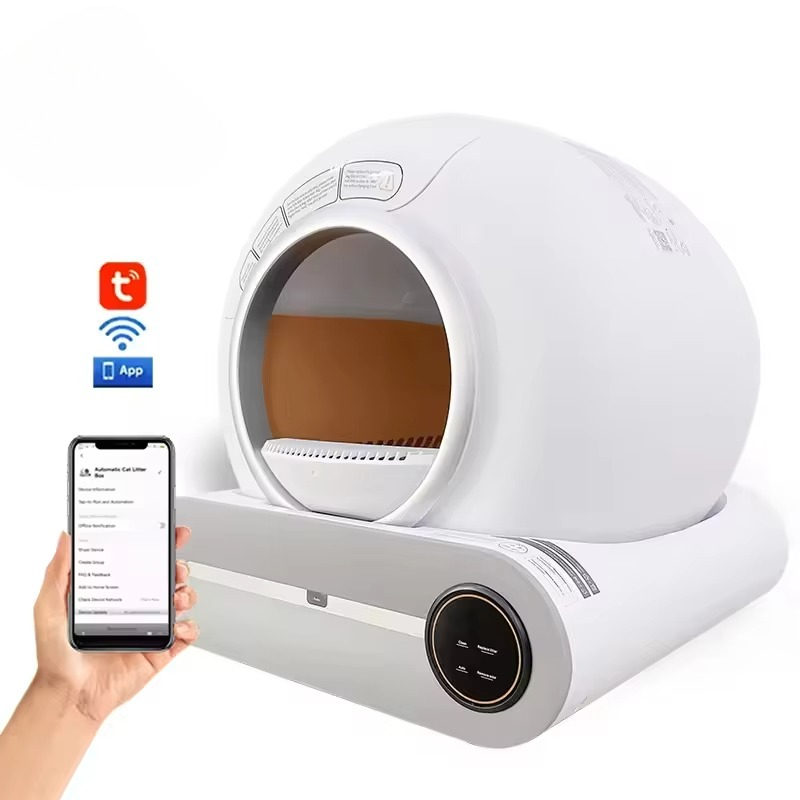 現代のアプリ制御WIFI電気スマートペットトイレインテリジェ - Smart Cat Litter Box Wifi App Control のレビューと価格