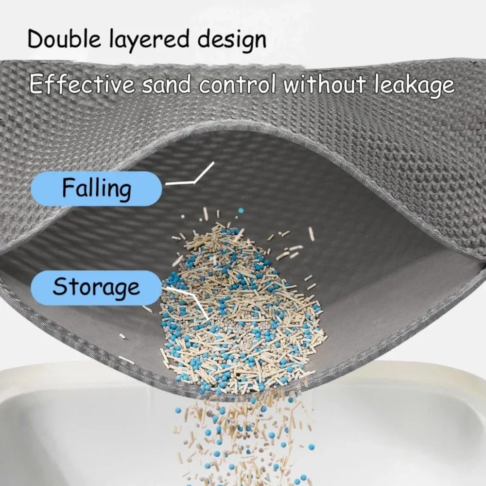 大型猫用トイレマット、高度なハニカム二重層設計、尿に強い防水 - Cat Litter Mat Double Layer Waterproof のレビューと価格