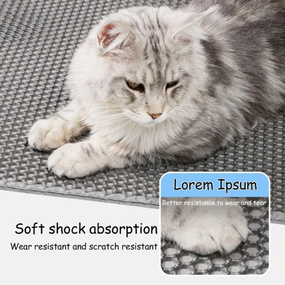 大型猫用トイレマット、高度なハニカム二重層設計、尿に強い防水 - Cat Litter Mat Double Layer Waterproof のレビューと価格