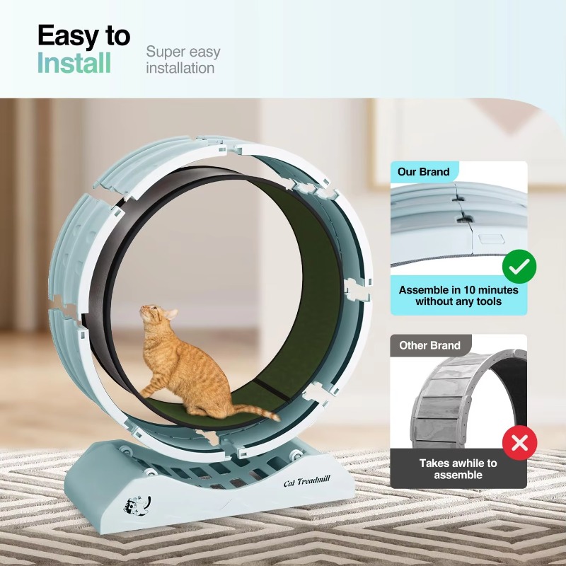 特大74cm猫用エクササイズホイール、カーペット付きランニン - Cat Running Wheel Exercise Treadmill のレビューと価格