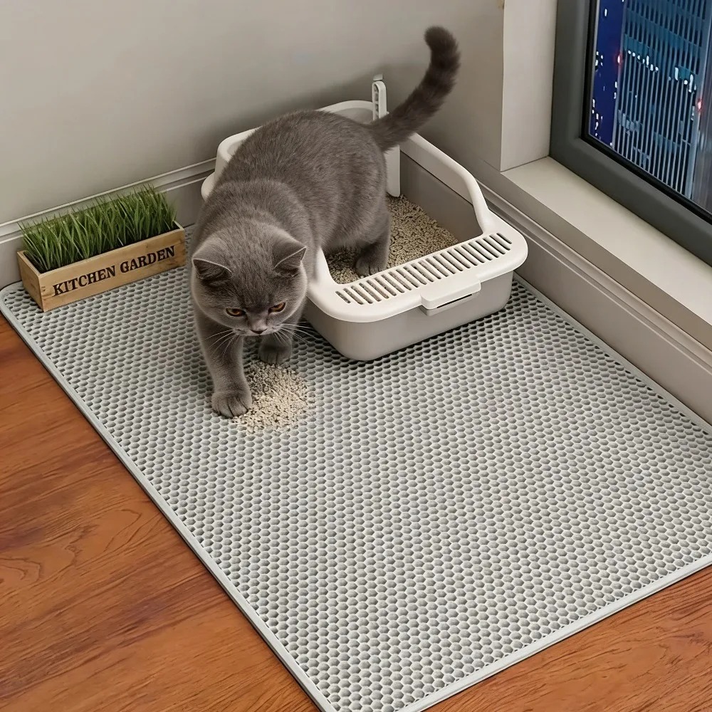 洗える滑り止め猫用トイレマット、防水二重構造の砂キャッチャー - Cat Litter Mat Double Layer Waterproof のレビューと価格