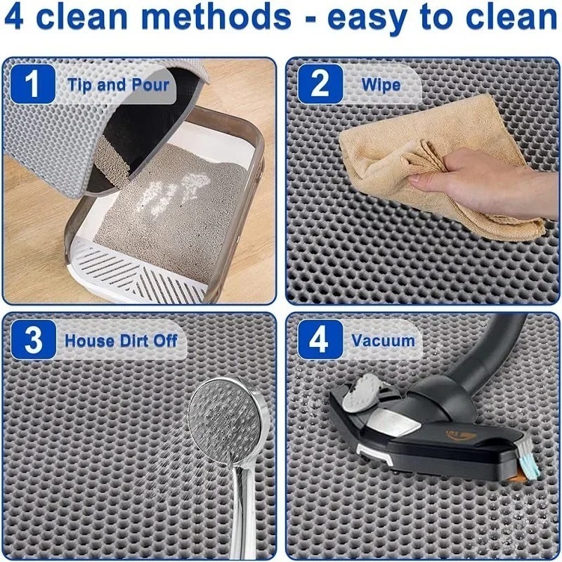 猫用トイレマット 防水 二層構造 滑り止め 洗える 糞尿を効 - Cat Litter Mat Double Layer Waterproof のレビューと価格