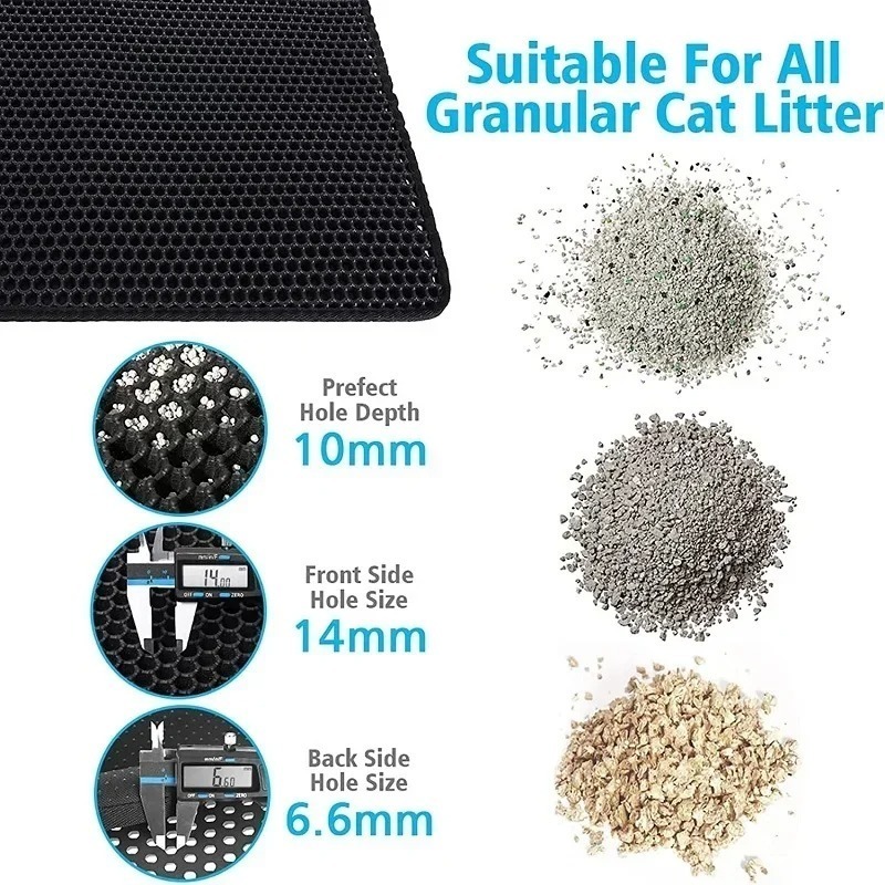 猫用トイレマット 防水 二層構造 滑り止め 洗える 糞尿を効 - Cat Litter Mat Double Layer Waterproof のレビューと価格