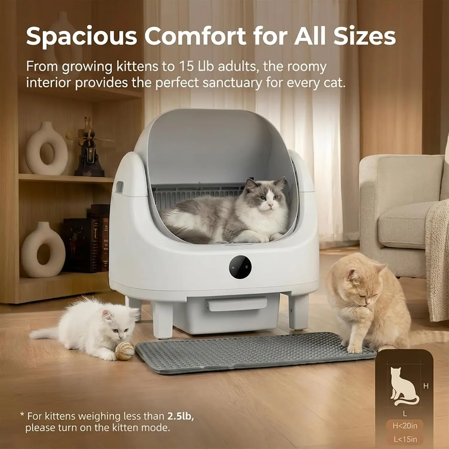 自動猫用トイレ、複数の猫に対応した自動清掃機能付き、臭いや掃 - Self Cleaning Cat Litter Box Automatic のレビューと価格