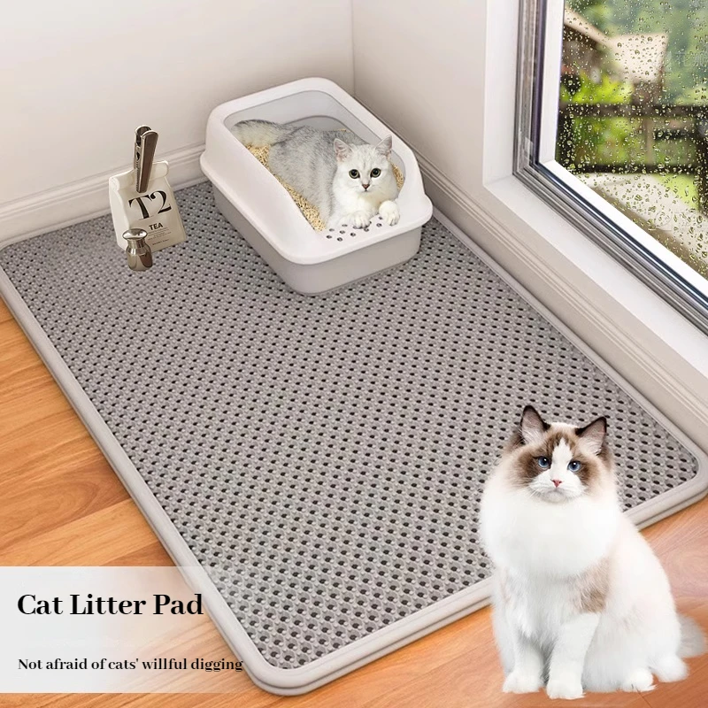 猫砂マット二重層EVA猫砂パッド大穴滑り止め砂ボウルフィルタ - Cat Litter Mat Double Layer Waterproof のレビューと価格