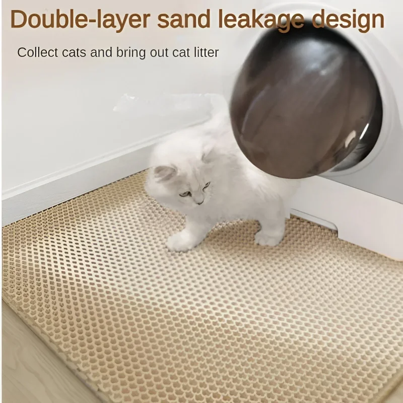 猫砂マット二重層EVA猫砂パッド大穴滑り止め砂ボウルフィルタ - Cat Litter Mat Double Layer Waterproof のレビューと価格