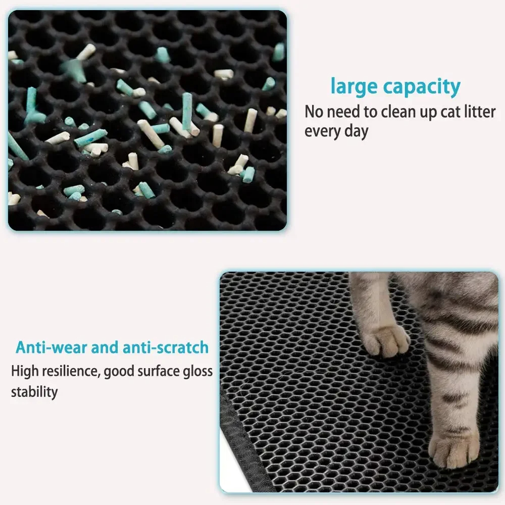猫砂マット二重層EVA猫砂パッド大穴滑り止め砂ボウルフィルタ - Cat Litter Mat Double Layer Waterproof のレビューと価格