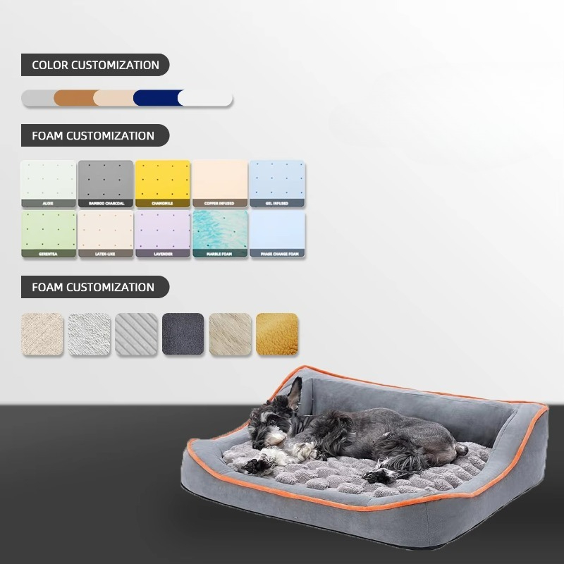 カスタマイズ可能な防水・洗濯可能なペット用ベッドスプレッド、 - Orthopedic Memory Foam Dog Bed Washable のレビューと価格