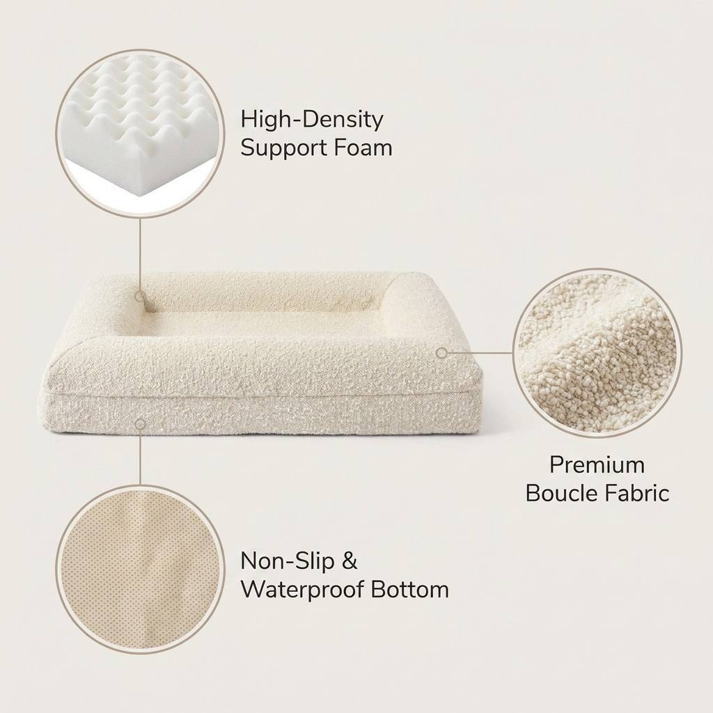 高密度メモリーフォーム、防汚性、整形外科的関節緩和、取り外し - Orthopedic Memory Foam Dog Bed Washable のレビューと価格