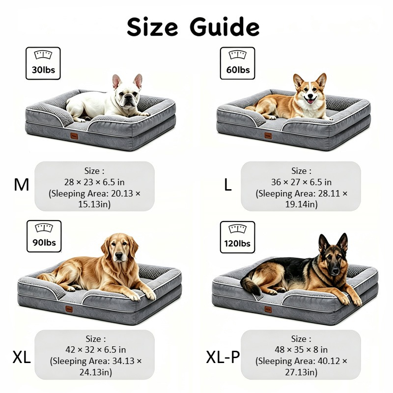 整形外科的設計の犬用ベッド。メモリーフォームとエッグクレート - Orthopedic Memory Foam Dog Bed Washable のレビューと価格