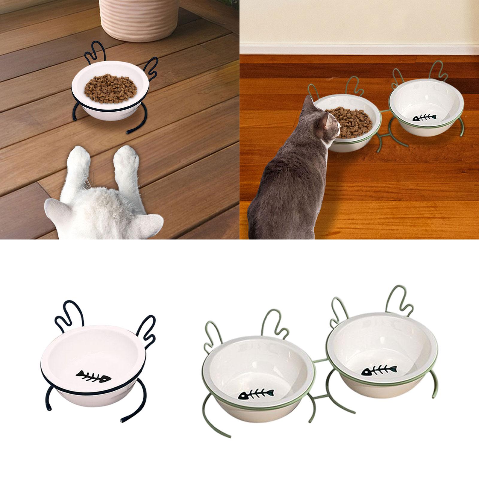 高さのある猫用フードボウル、ペットフードボウル、傾斜式給餌器 - Elevated Ceramic Cat Bowls Tilted Food のレビューと価格
