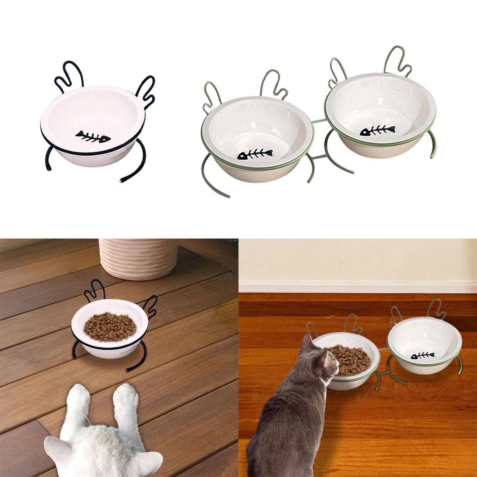 高さのある猫用フードボウル、ペットフードボウル、傾斜式給餌器 - Elevated Ceramic Cat Bowls Tilted Food のレビューと価格