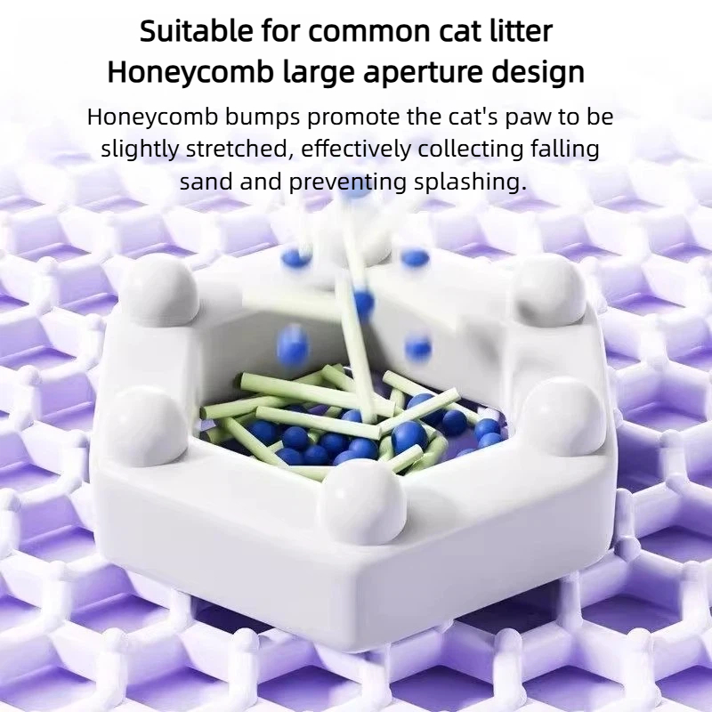 紫色の猫用トイレマット、二層構造、滑り止め付き、大型ペット用 - Cat Litter Mat Double Layer Waterproof のレビューと価格