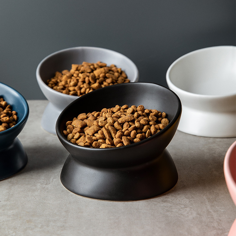 高さのある猫用ボウル 小型犬用 15 °   傾斜した上げ底 - Elevated Ceramic Cat Bowls Tilted Food のレビューと価格