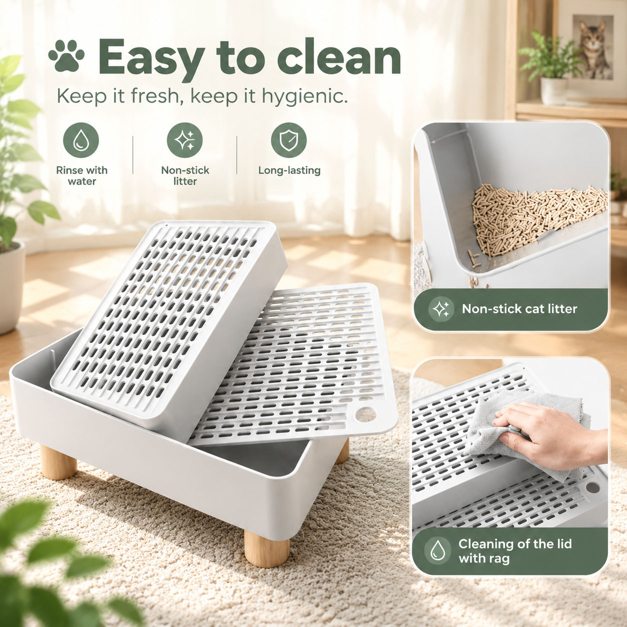 猫用トイレスロープ、二重構造、滑り止め加工、自動給餌機能付き - Cat Litter Mat Double Layer Waterproof のレビューと価格