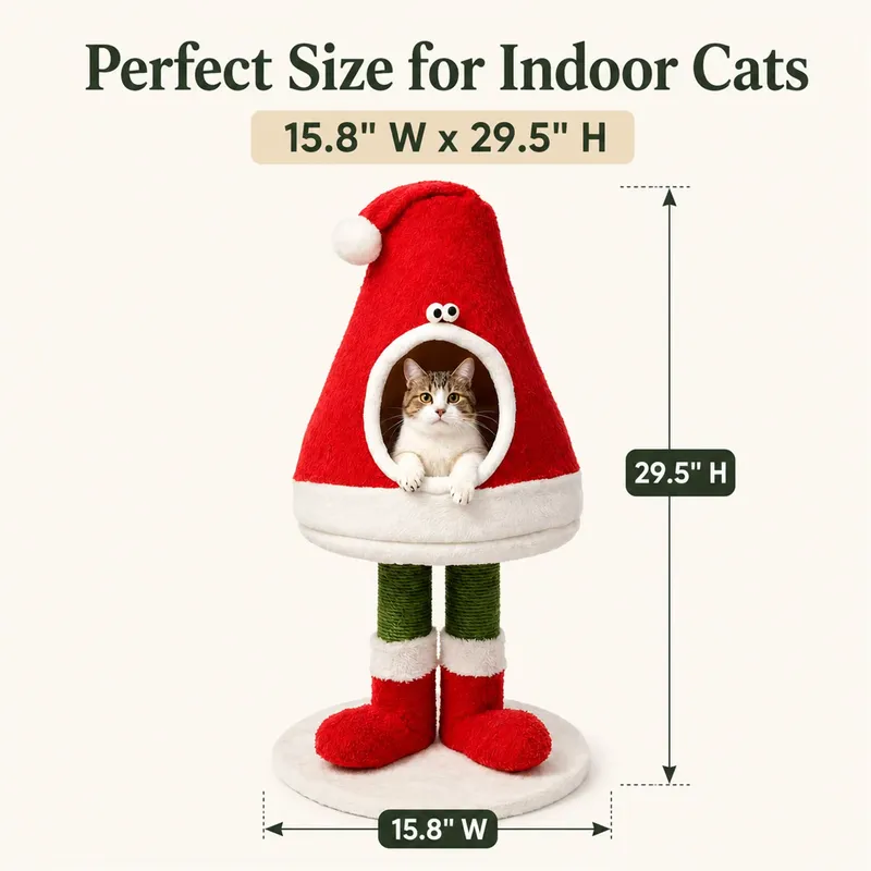 カスタムメイドの室内用クリスマスキャットタワー、麻縄の爪とぎ - Cat Scratching Post Sisal Tree Tower のレビューと価格