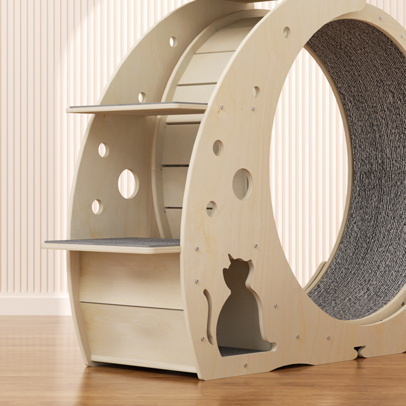 素敵なデザインのカスタマイズ可能なペット用品 木製猫用トレッ - Cat Running Wheel Exercise Treadmill のレビューと価格