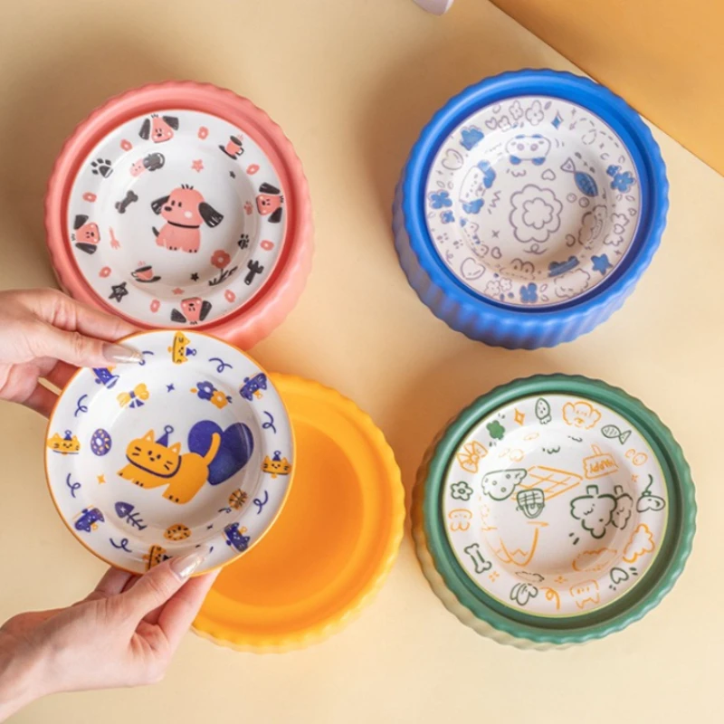 高さのあるセラミック製ペットボウル、こぼれ防止傾斜型猫犬用フ - Elevated Ceramic Cat Bowls Tilted Food のレビューと価格
