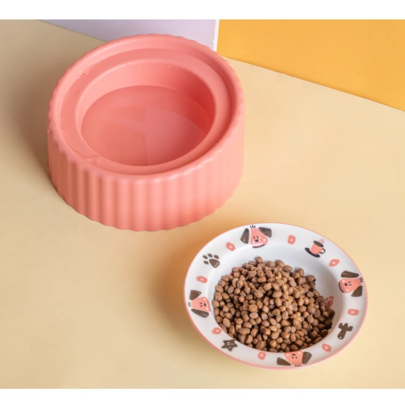高さのあるセラミック製ペットボウル、こぼれ防止傾斜型猫犬用フ - Elevated Ceramic Cat Bowls Tilted Food のレビューと価格