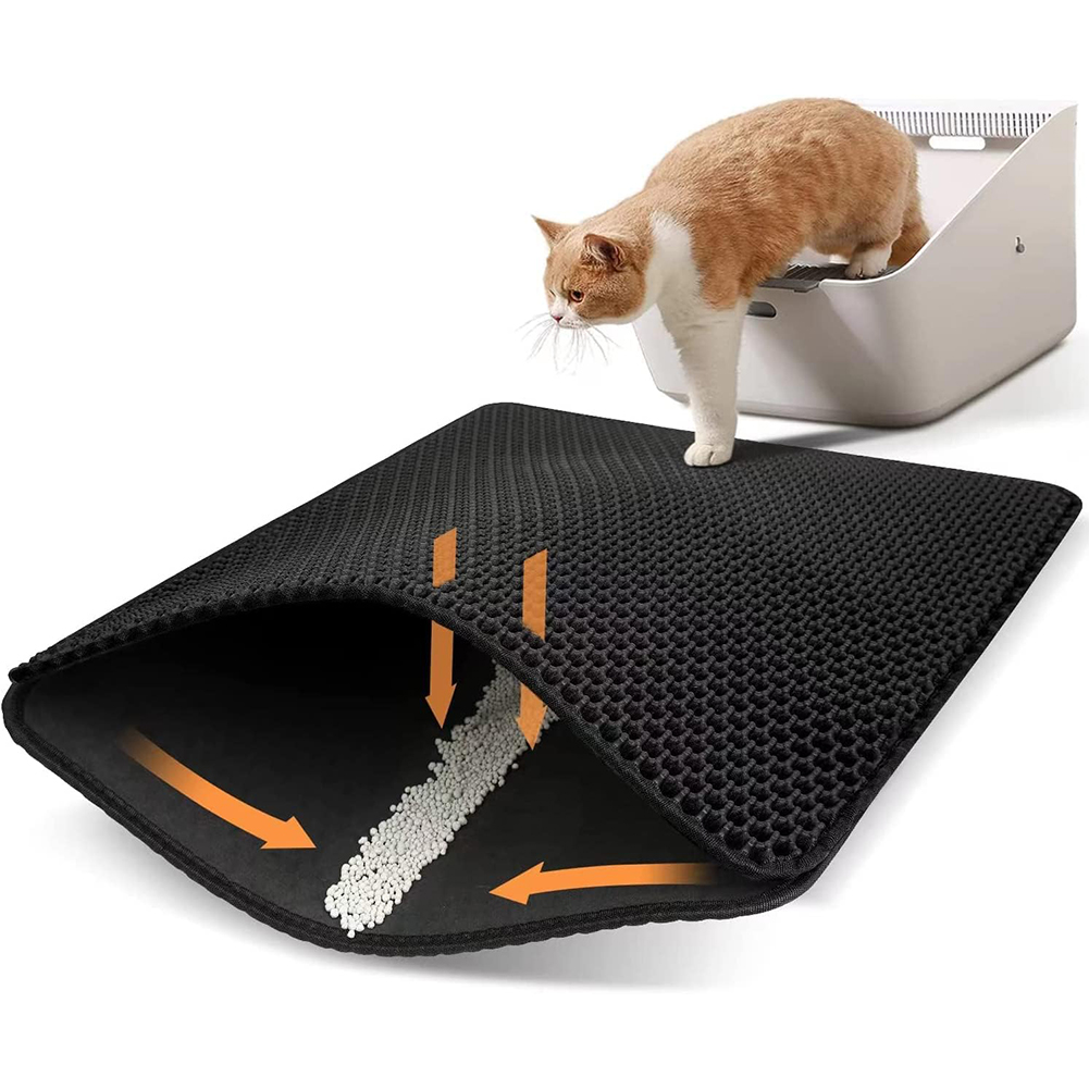 猫用トイレマット 二層構造 ハニカム構造のトイレマット 効率 - Cat Litter Mat Double Layer Waterproof のレビューと価格