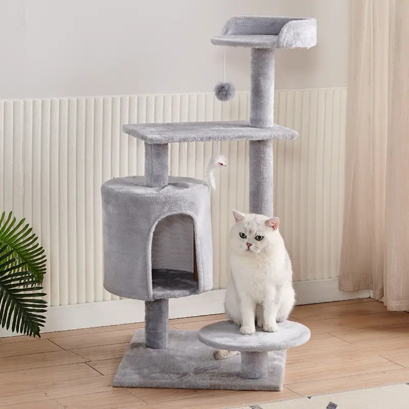 大型キャットツリー、一体型コンドミニアム、多層式ジャンププラ - Cat Scratching Post Sisal Tree Tower のレビューと価格