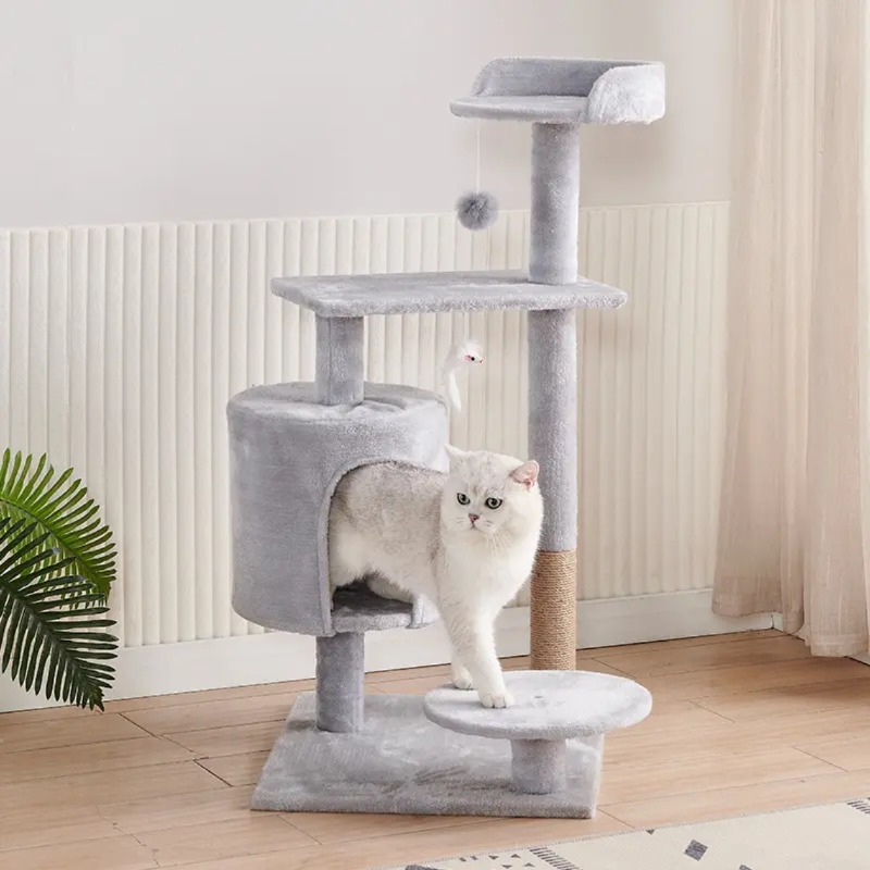 大型キャットツリー、一体型コンドミニアム、多層式ジャンププラ - Cat Scratching Post Sisal Tree Tower のレビューと価格
