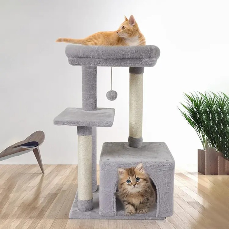 大型キャットツリー、一体型コンドミニアム、多層式ジャンププラ - Cat Scratching Post Sisal Tree Tower のレビューと価格