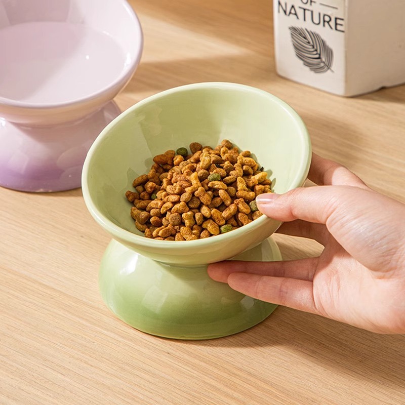 セラミック製高さのある猫用ボウル、傾斜式猫用フードボウル、ペ - Elevated Ceramic Cat Bowls Tilted Food のレビューと価格